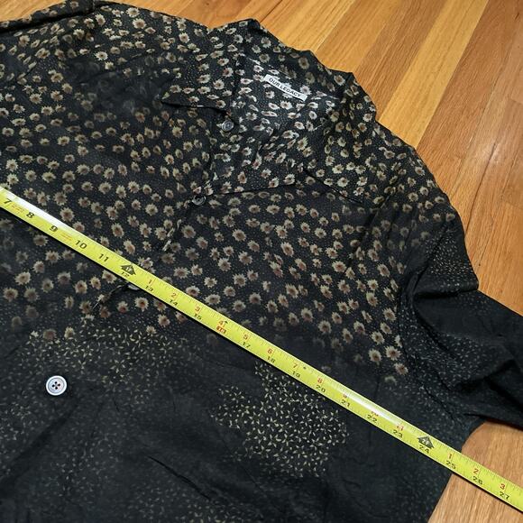 Our Legacy Box Shirt Short Sleeve Silk Blend Dark Flower Print Size 52 XL Floral - Picture 4 of 10